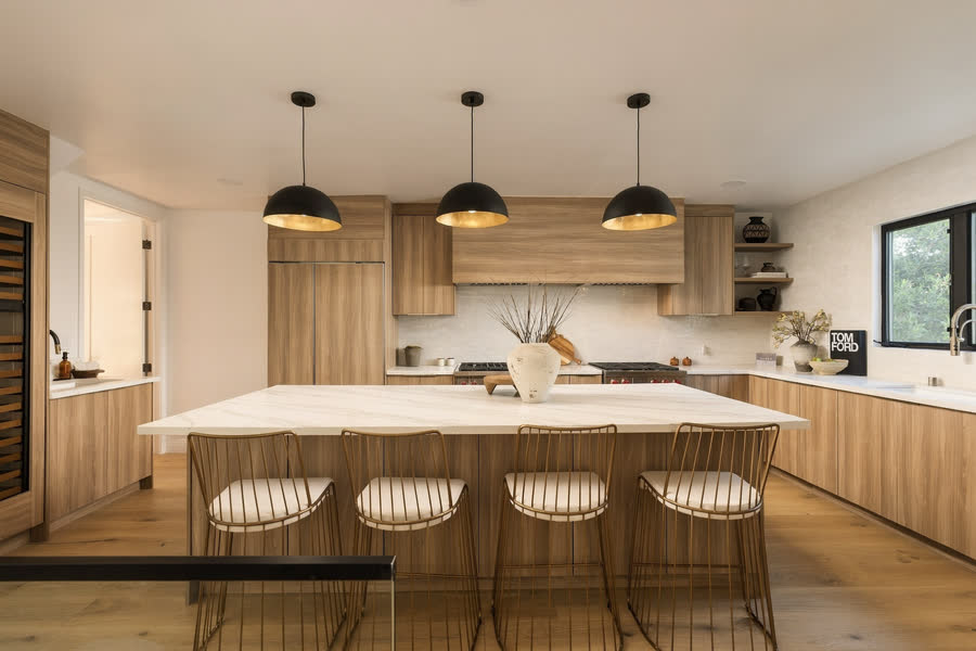 Kitchen island in white oak