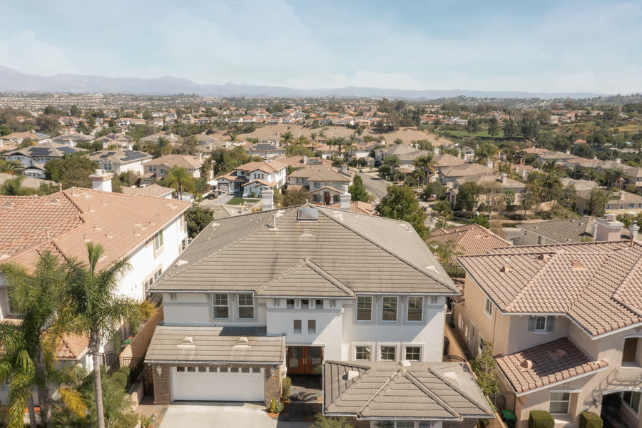 The house among the hills, from above