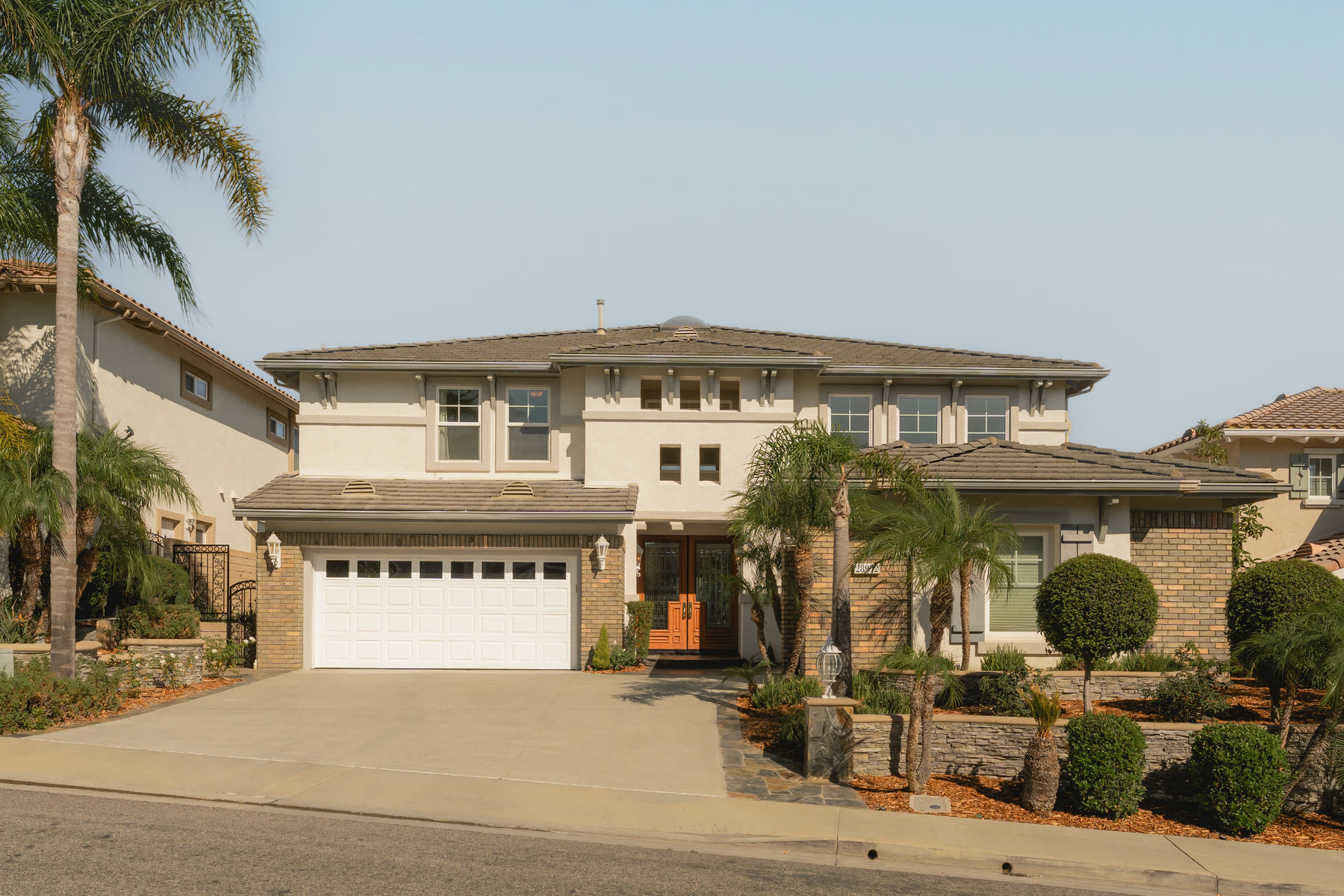 Front elevation in afternoon light