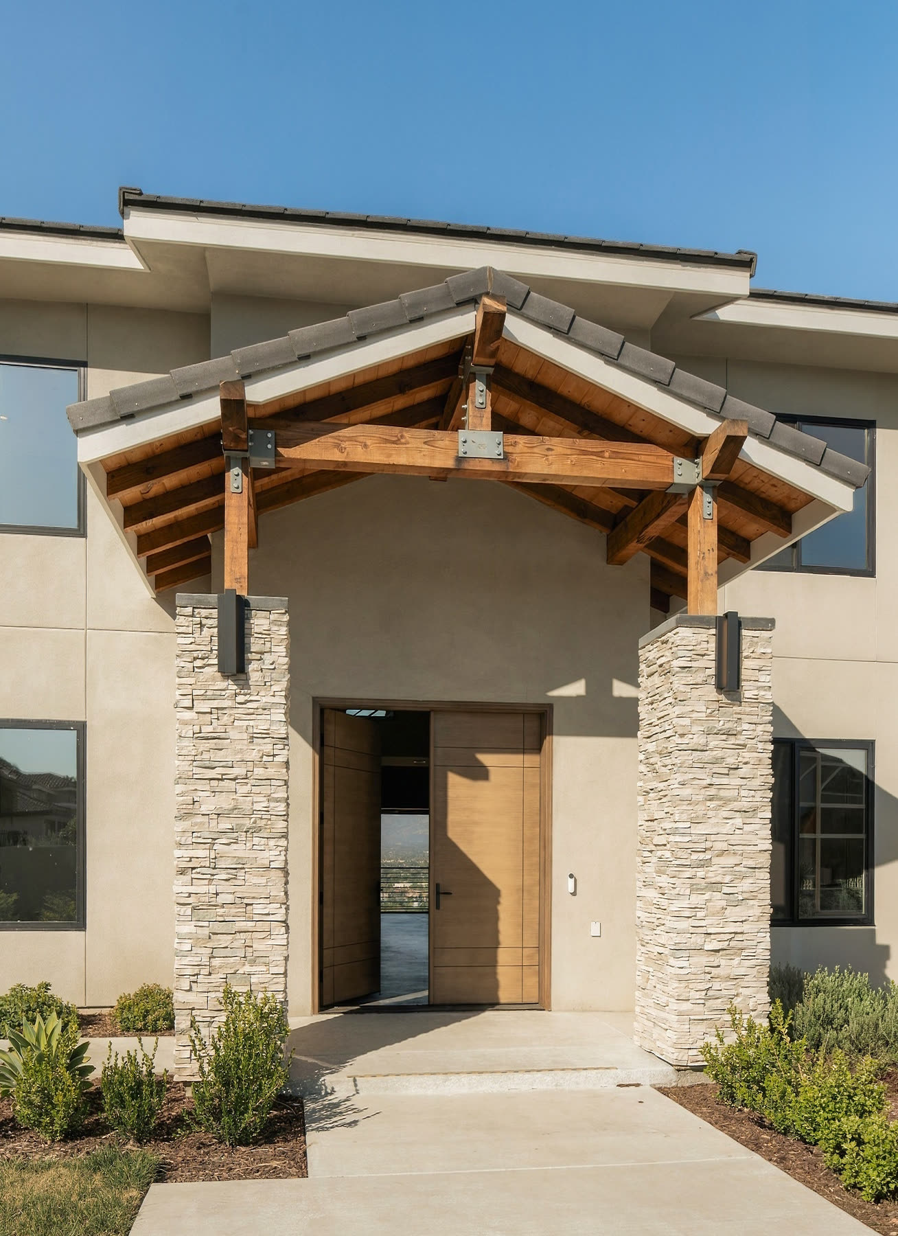 Timber-framed entry